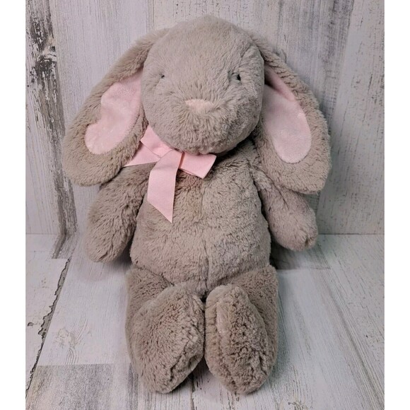 Pottery Barn Kids Rabbit Bunny Plush Huggable Play Toy Stuffed Animal Gray Brown - Picture 1 of 16